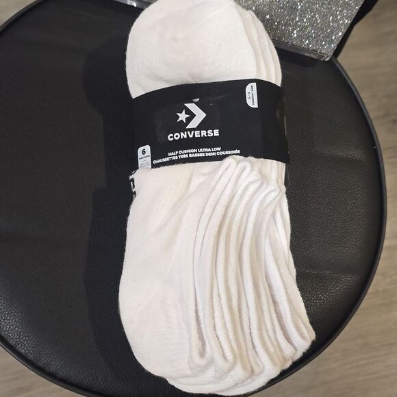 Converse Half Cushion Ultra Low 6-PK Socks- White - Picture 6 of 8